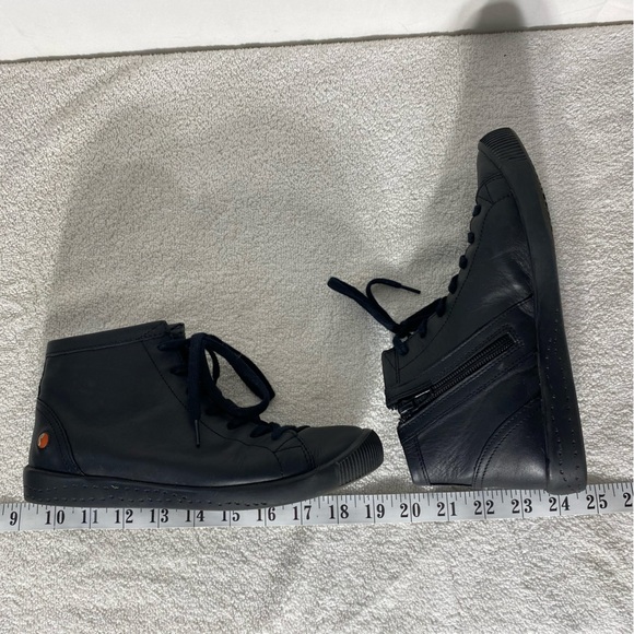 Softinos Black Leather Lace Up High Top Sneakers - Picture 8 of 12